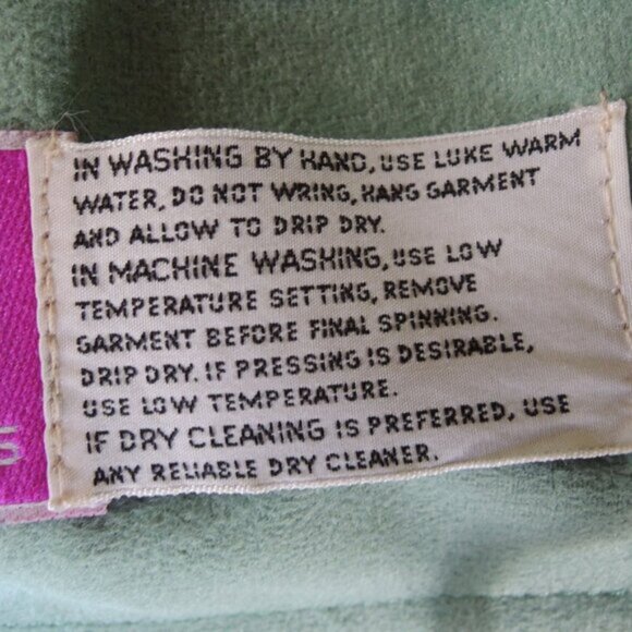 Vintage 70s Lanson ILGWU Light Green Trench Coat S - Picture 10 of 12